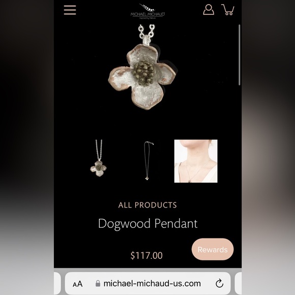 Dogwood flower necklace by Michael Michaud - Picture 5 of 6